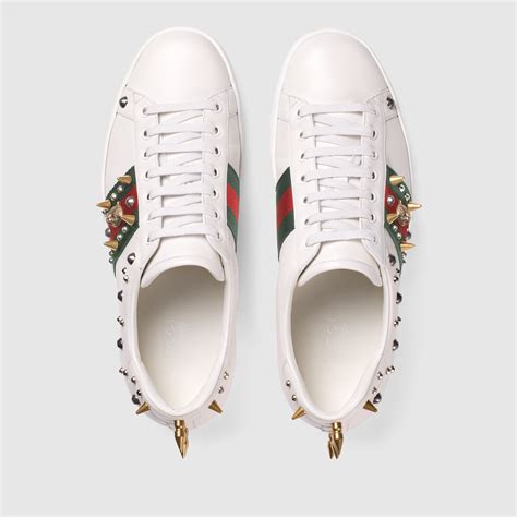 gucci brooklyn studded sneaker|gucci ace sneakers men's.